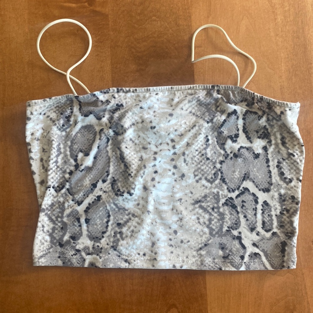 Fashion Nova Snake Skin Pattern Tank Top Crop Top
